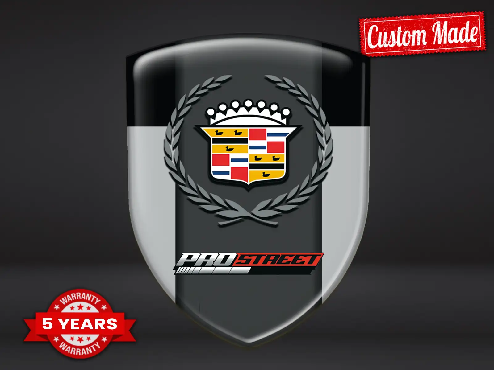 Cadillac Custom Domes Aufkleber Racing Stil Glänzende Labels